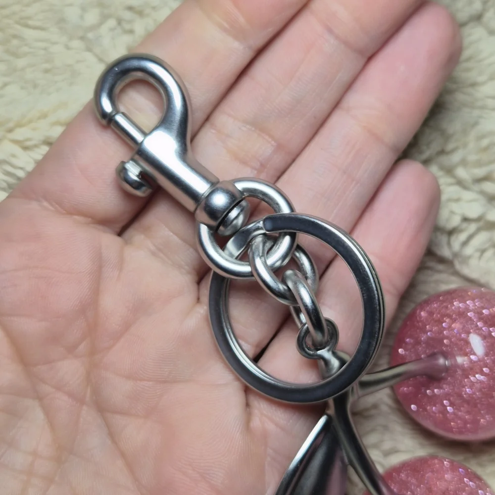 Sparkling Pink Cherry Keychain